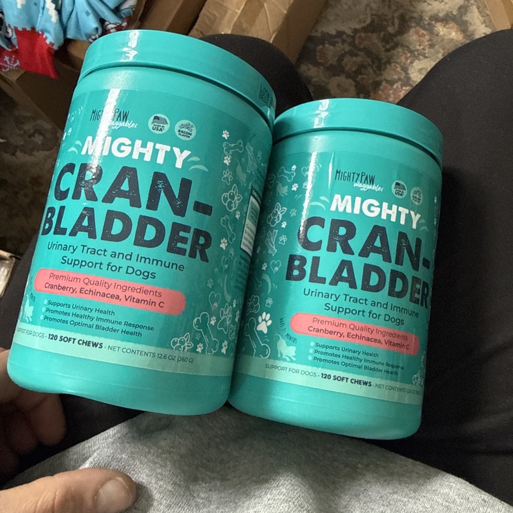 Lot Of 2 MightyPaw Waggables Mighty Cran-Bladder Dog Urinary Support Chews 120ct